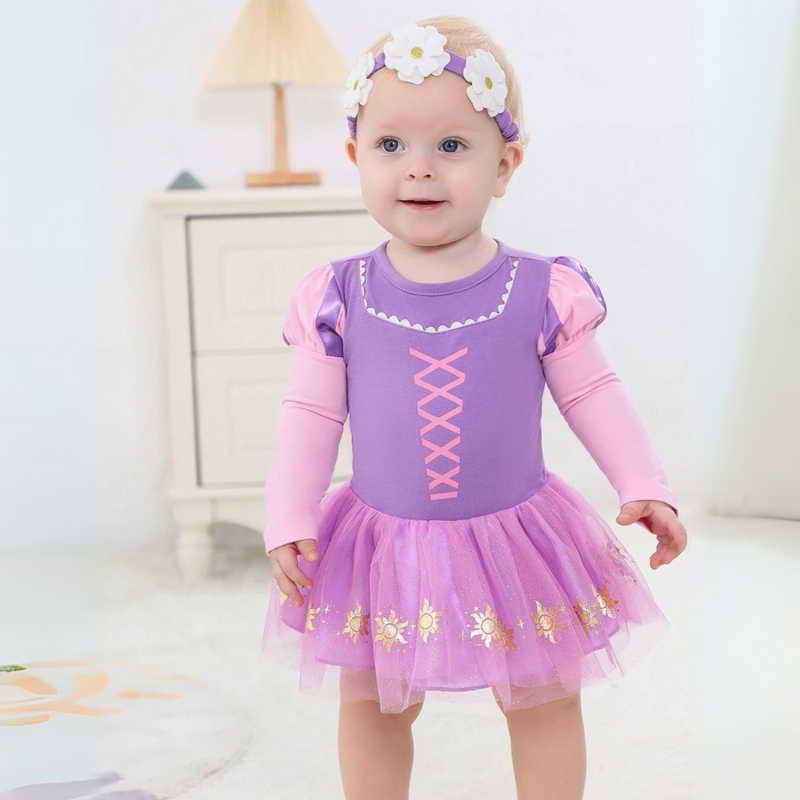 Conjunto Fantasia para Bebê Meninas Vestido e Faixa de Cabeça Fantasia para Bebê Menina Universo dos Pequenos