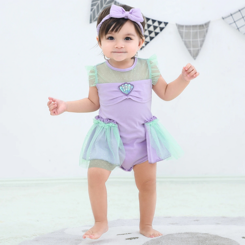 Conjunto Fantasia para Bebê Meninas Vestido e Faixa de Cabeça Fantasia para Bebê Menina Universo dos Pequenos