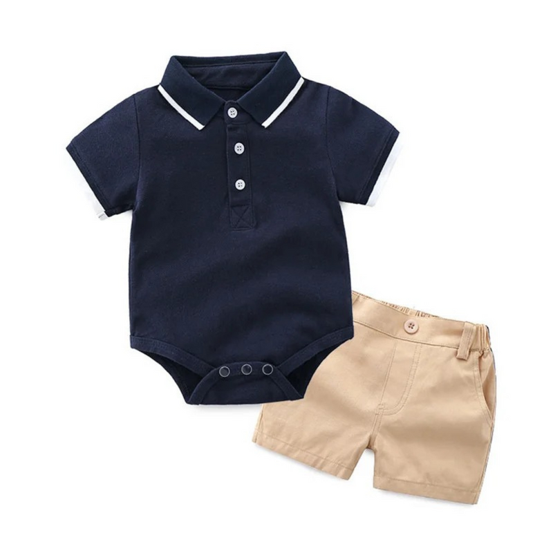 Conjunto Polo e Short para Bebês Meninos em Algodão para Verão