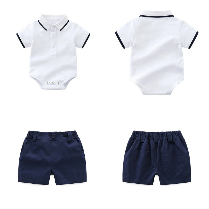 Conjunto Polo e Short para Bebês Meninos em Algodão para Verão