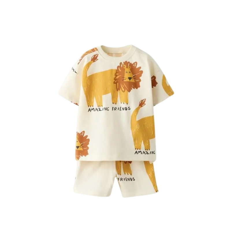 Conjunto de Verão Infantil Masculino Estampado