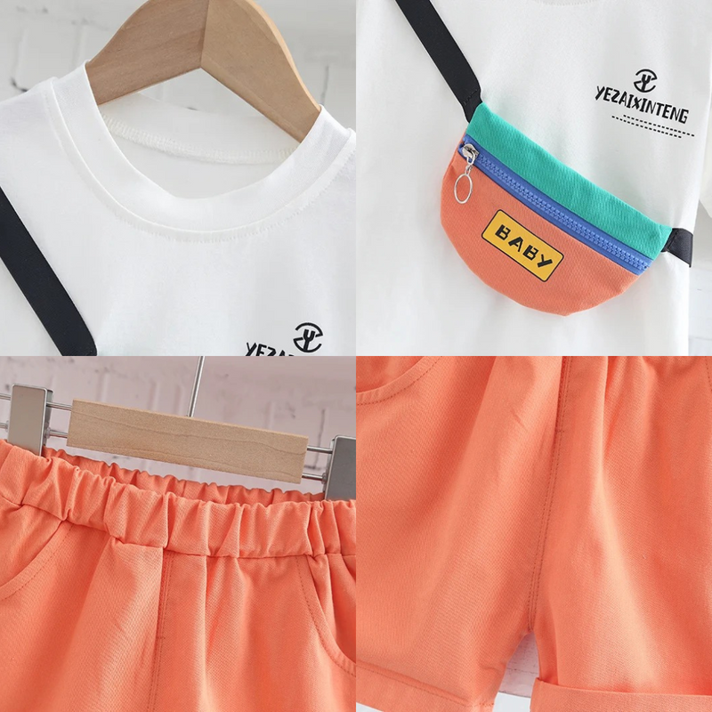 Conjunto para Meninos Camiseta com Pochete e Short Esportivo