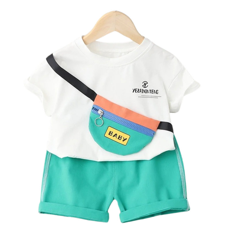 Conjunto para Meninos Camiseta com Pochete e Short Esportivo