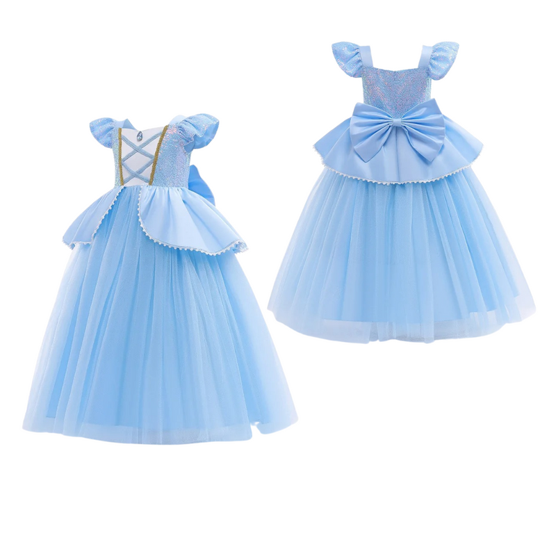 Fantasia Infantil Cinderela | Vestido de Princesa com Lantejoulas Loja Infantil de Fantasias Universo dos Pequenos