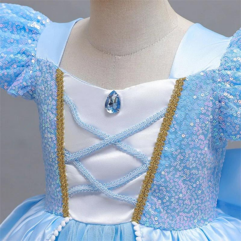 Fantasia Infantil Cinderela | Vestido de Princesa com Lantejoulas Loja Infantil de Fantasias Universo dos Pequenos