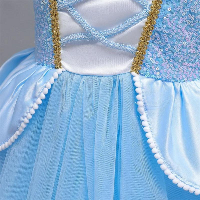 Fantasia Infantil Cinderela | Vestido de Princesa com Lantejoulas Loja Infantil de Fantasias Universo dos Pequenos