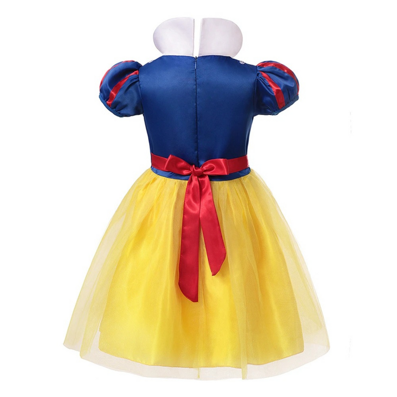 Encante sua filha com a fantasia Branca de Neve! Vestido de princesa com capa, coroa, varinha, e mais. Perfeito para festas de aniversário, Carnaval e Natal.