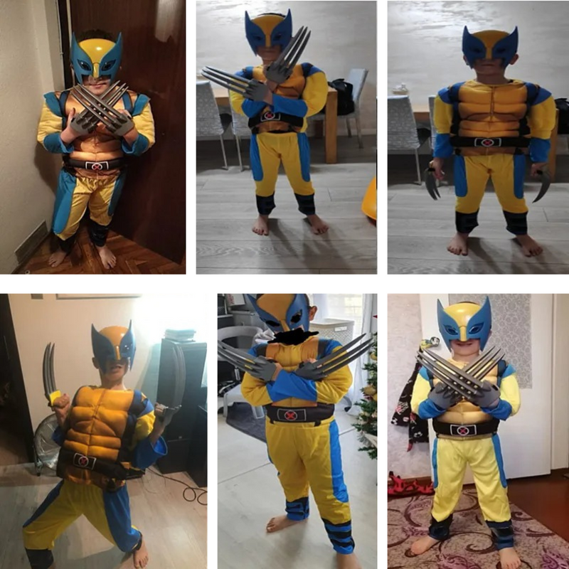 Fantasia Infantil Wolverine Cosplay - Macacão com Máscara e Luvas | Halloween e Festas Loja de Fantasia Infantil Universo dos Pequenos