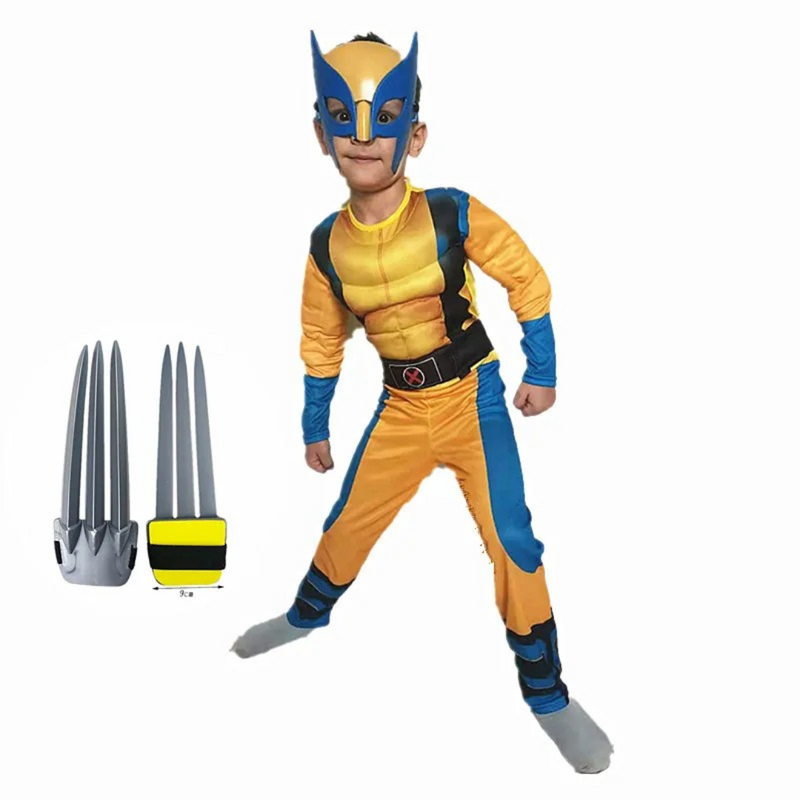 Fantasia Infantil Wolverine Cosplay - Macacão com Máscara e Luvas | Halloween e Festas Loja de Fantasia Infantil Universo dos Pequenos