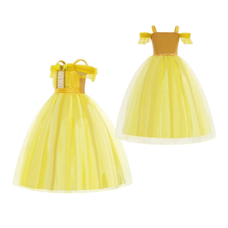 Fantasia Infantil da Princesa Bela | Vestido Amarelo para Meninas LOJA INFANTIL DE FANTASIAS UNIVERSO DOS PEQUENOS