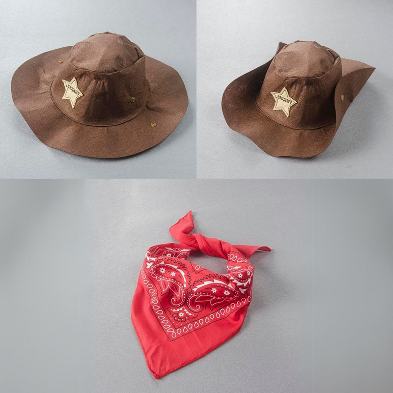 Fantasia de Cowboy para Bebês Meninos – Macacão com Chapéu e Bandana | Halloween, Natal e Festas