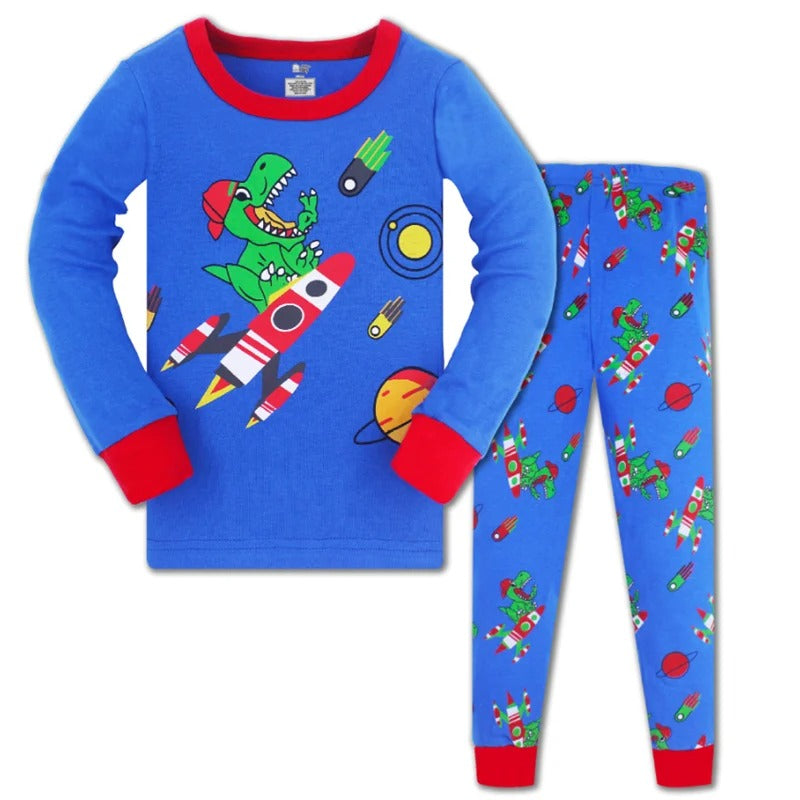 Pijama Infantil Masculino Em Algodão Quentinho