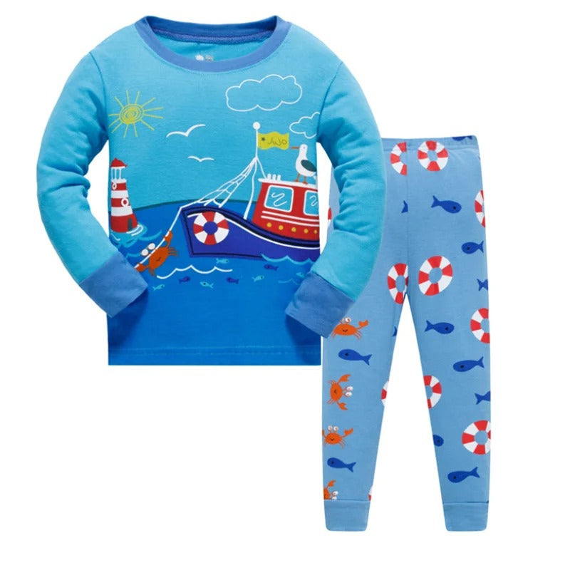 Pijama Infantil Masculino Em Algodão Quentinho