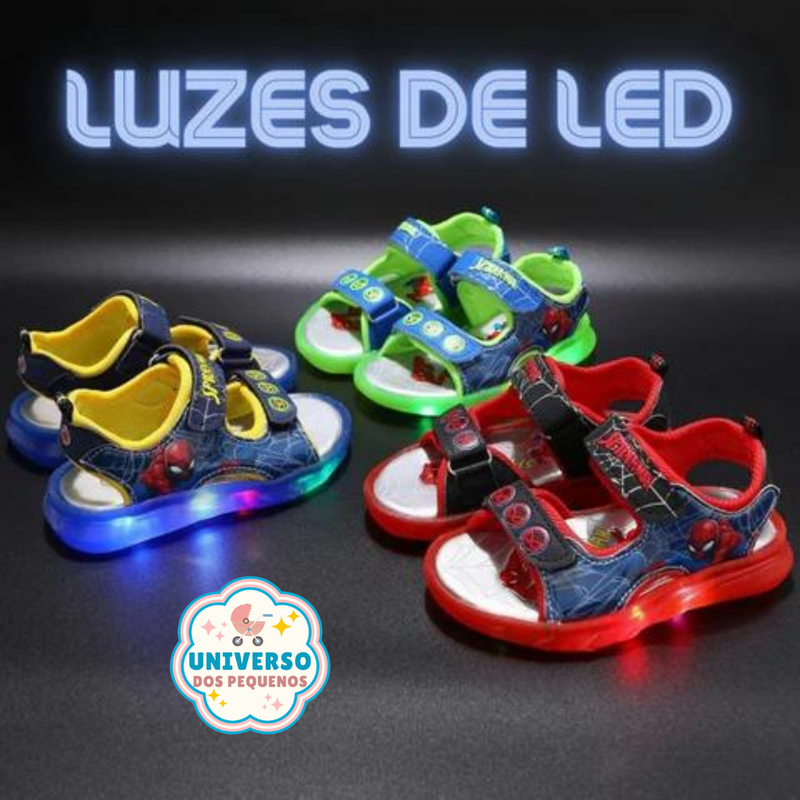 Sandália Infantil Masculina Homem Aranha com Led