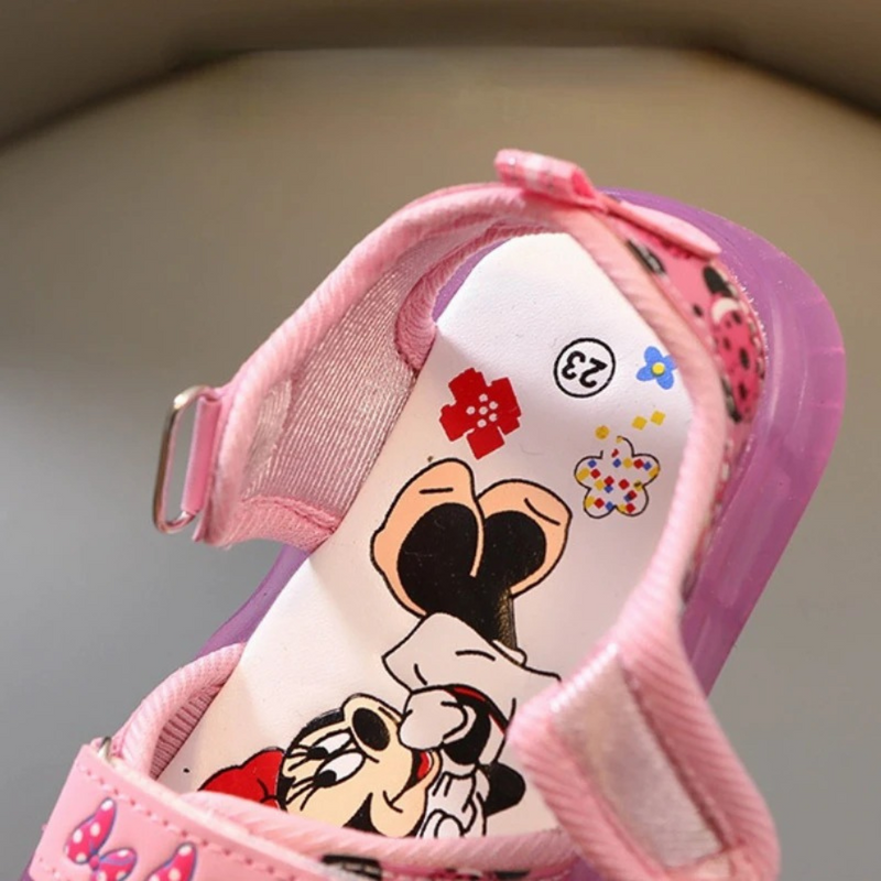 Sandália Infantil da Minnie com Luzes de LED para Meninas