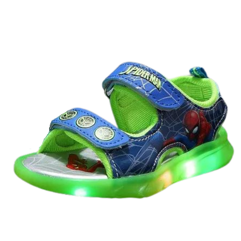 Sandália Infantil Masculina Homem Aranha com Led