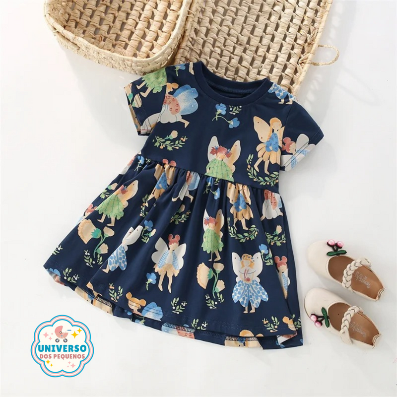 Vestido Infantil Feminino Conto de Fadas | Conforto e Estilo para Meninas Loja de Roupa Infantil Universo dos Pequenos