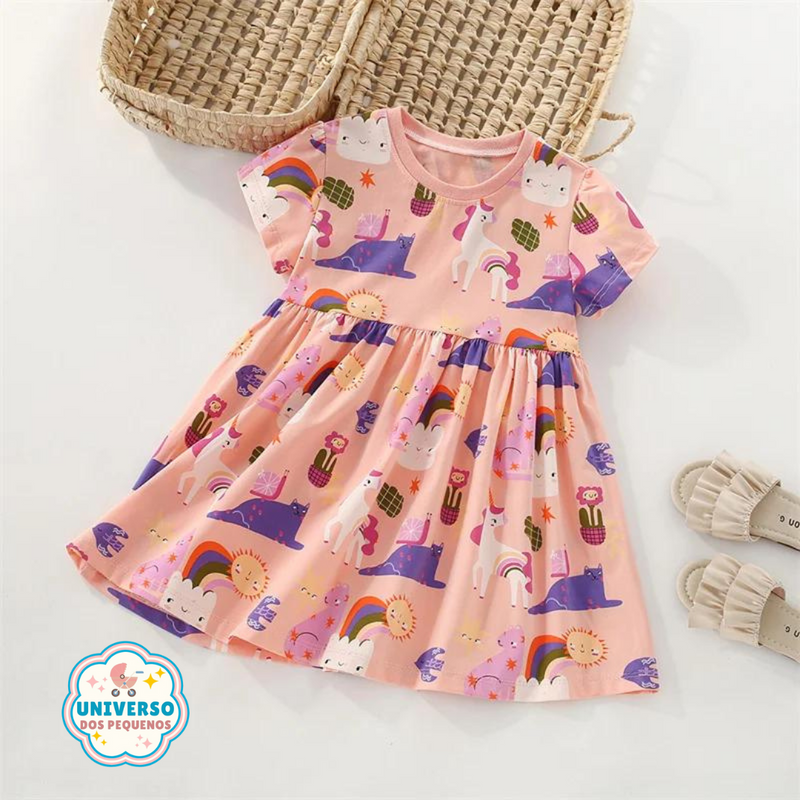 Vestido Infantil Feminino Conto de Fadas | Conforto e Estilo para Meninas Loja de Roupa Infantil Universo dos Pequenos