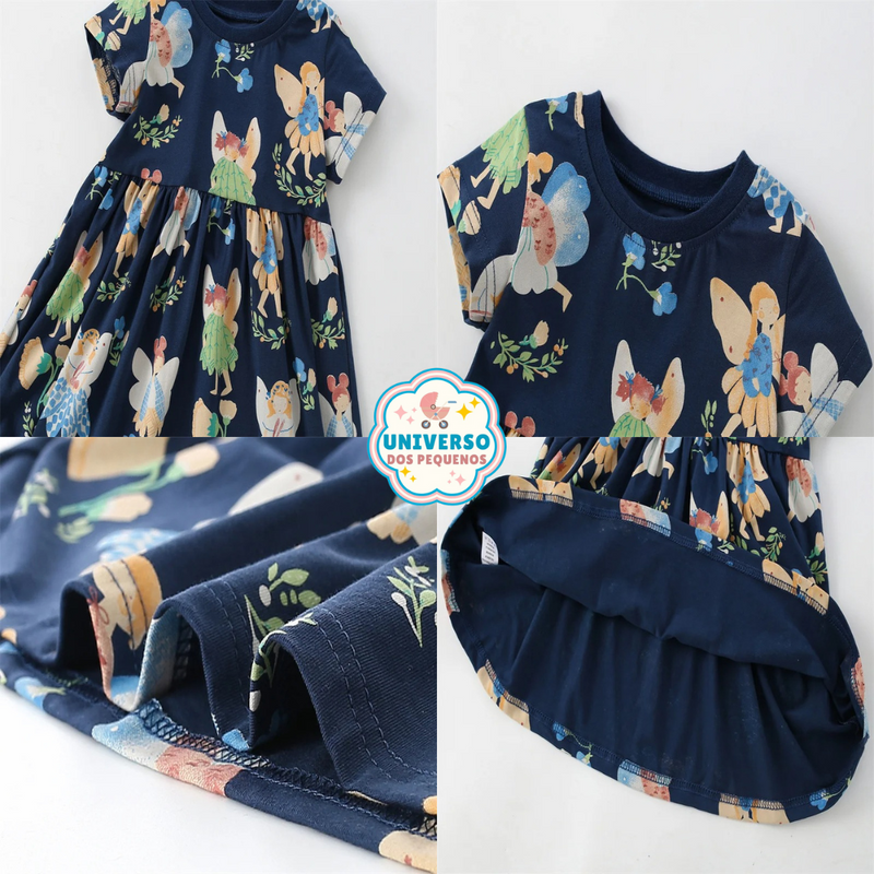 Vestido Infantil Feminino Conto de Fadas | Conforto e Estilo para Meninas Loja de Roupa Infantil Universo dos Pequenos