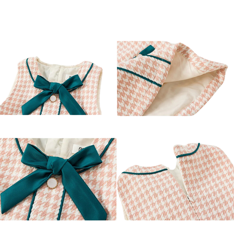 Vestido Infantil Feminino Xadrez Princess Dress