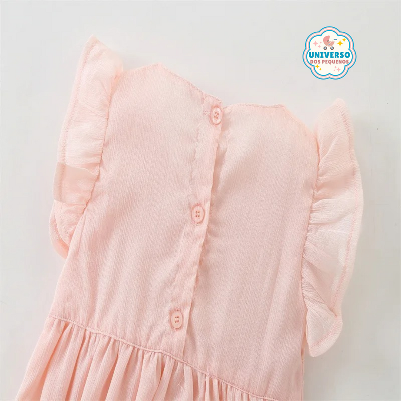 Vestido Infantil Feminino com Aplique de Laço