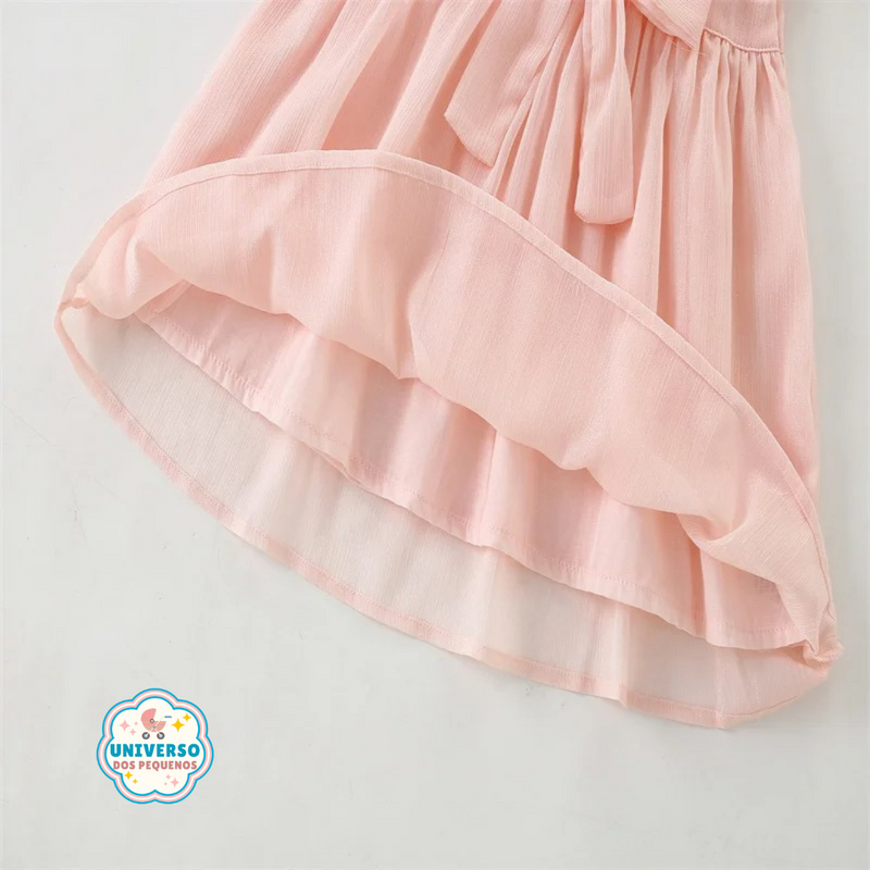 Vestido Infantil Feminino com Aplique de Laço