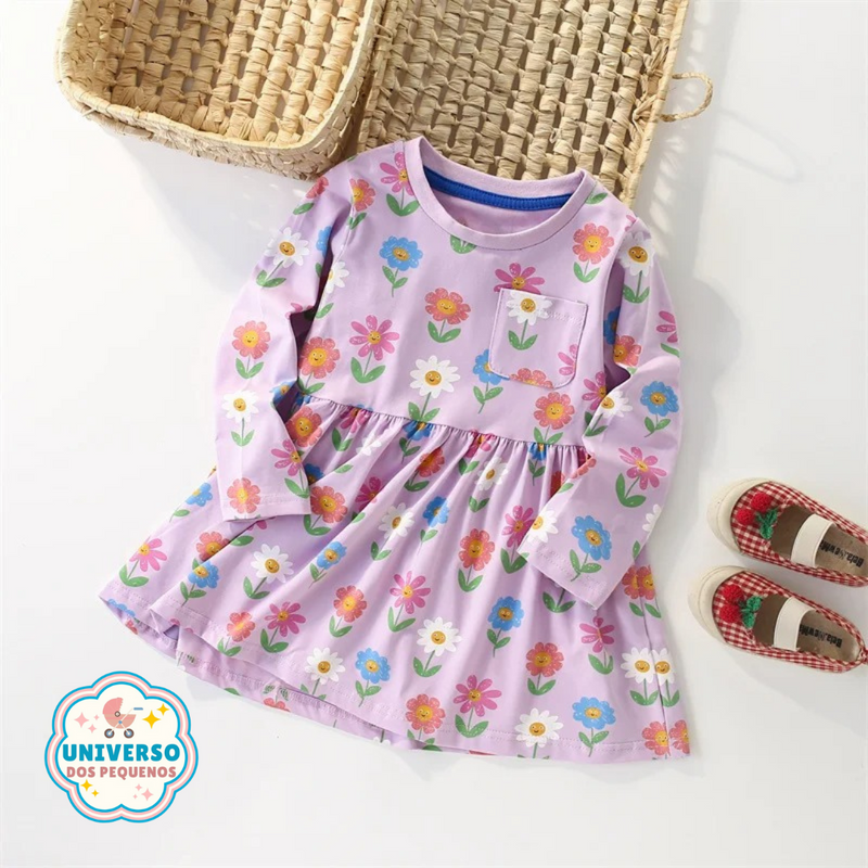 Vestido Infantil Feminino em Algodão Princess Girls