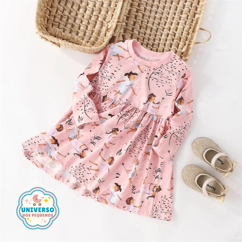 Vestido Infantil Feminino em Algodão Princess Girls