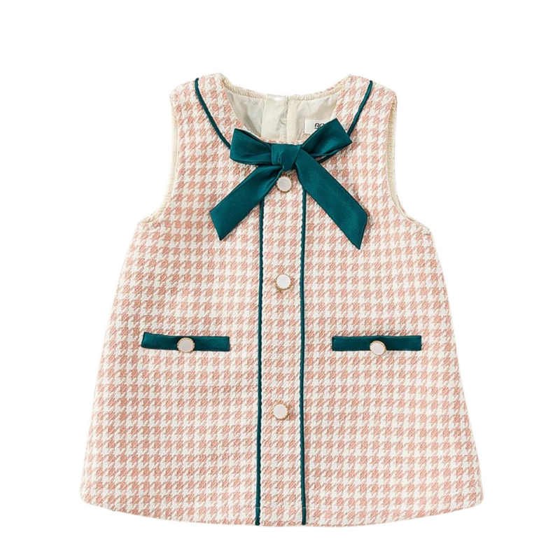 Vestido Infantil Feminino Xadrez Princess Dress